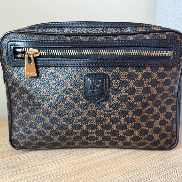 Celine Black and Brown Toiletry Bag - Picture 1 of 10